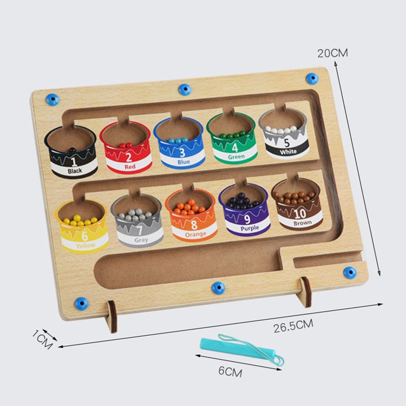 Magnetisches Farben und Zahlenlabyrinth für Kinder